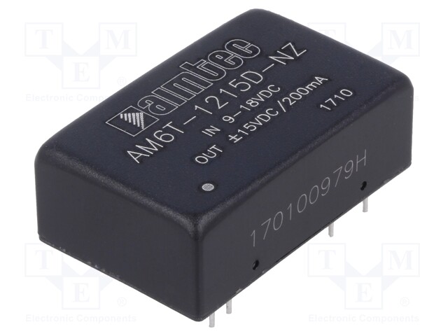 Converter: DC/DC; 6W; Uin: 9÷18V; Uout: 15VDC; Uout2: -15VDC; DIP24