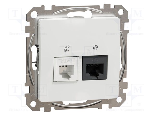 Data-telephone contact; IP20; plaster embedded,in mounting box
