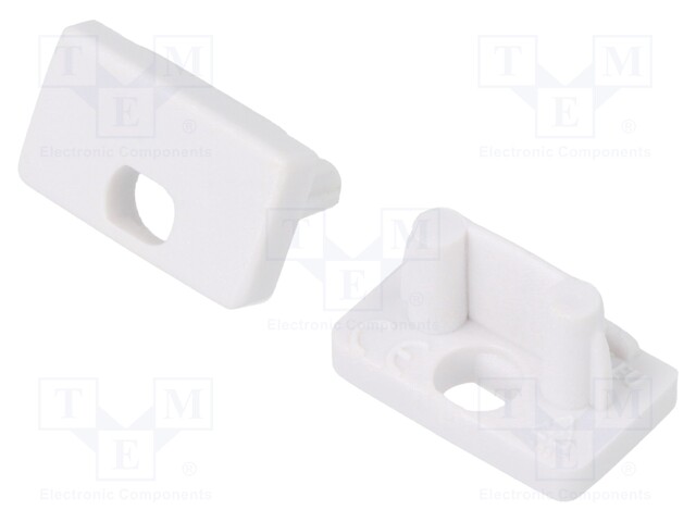 Cap for LED profiles; white; ABS; Application: SLIM8; V: with hole
