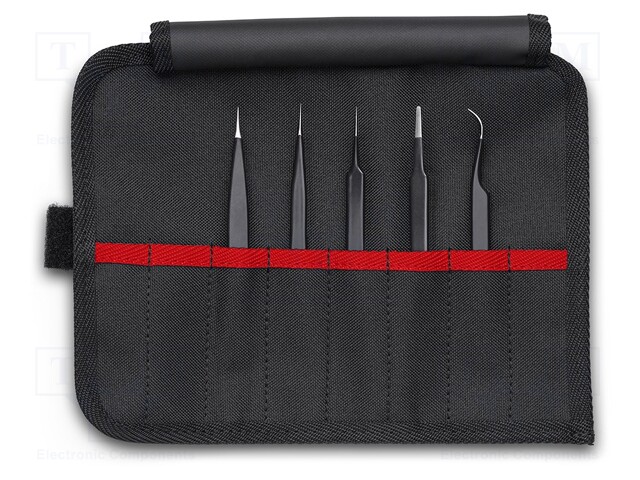 Set of tweezers; universal; ESD; Pcs: 5