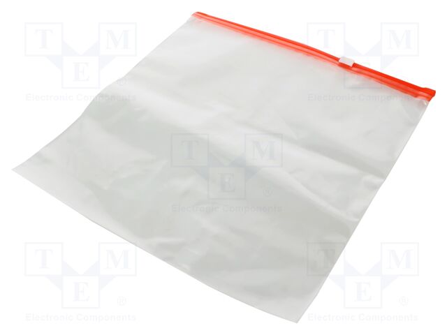 Slider bag; L: 280mm; Width: 270mm; Thick: 70um; transparent; 50pcs.