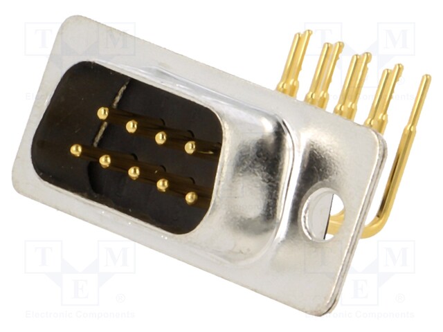 D-Sub; PIN: 9; socket; male; turned contacts; angled 90°; THT