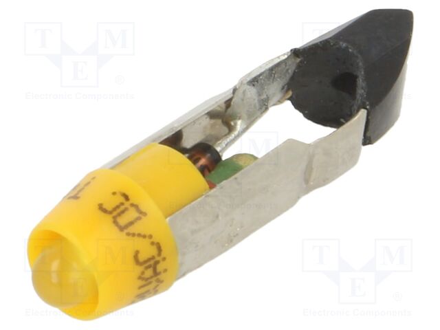 Indicator: LED; T5,5K; yellow; plastic; 28VAC; 28VDC; -20÷60°C; 3mm