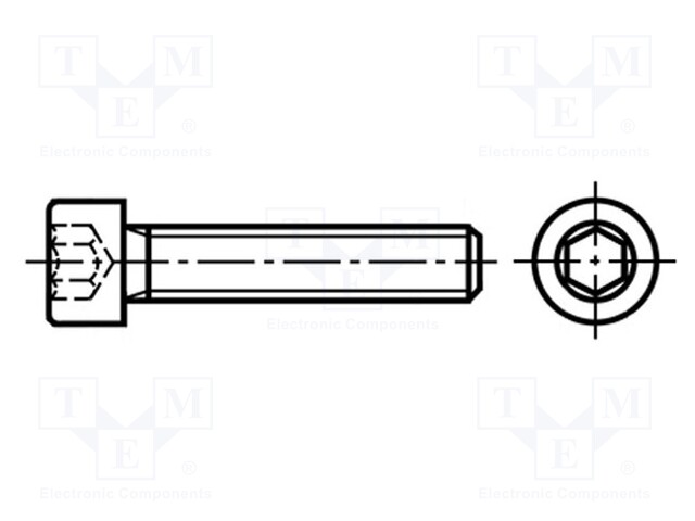 Screw; withTuflok patch; M4x16; DIN: 912; Head: cheese head; imbus