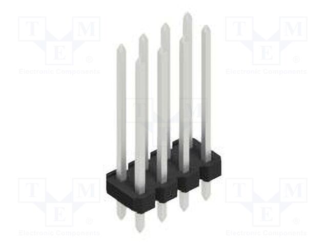 Connector: pin strips; pin header; male; PIN: 8; 2.54mm; THT; 2x4