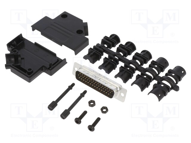 D-Sub HD; PIN: 44; male; unshielded; angled 45°; soldering; UNC4-40
