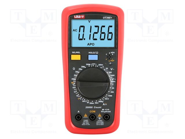 Digital multimeter; LCD; VDC: 200mV,2V,20V,200V,1kV; 2000uF