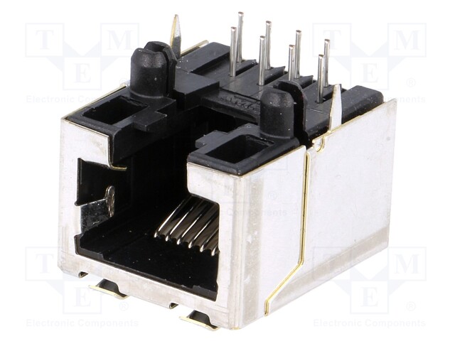 Socket; RJ45; PIN: 8; Layout: 8p8c; THT; on PCBs