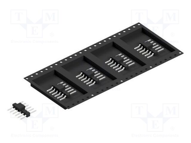 Connector: pin strips; pin header; male; PIN: 6; 2.54mm; SMT; 1x6