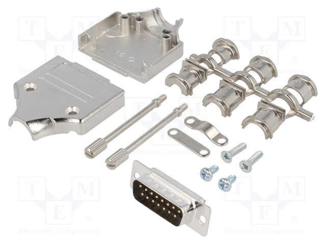 D-Sub; PIN: 15; plug; male; turned contacts; straight; soldering