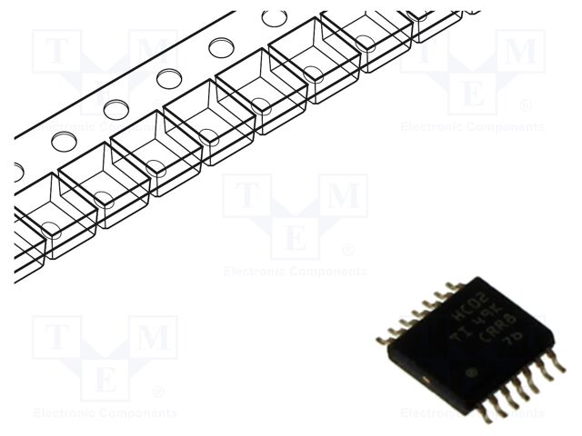 Logic IC, NOR Gate, Quad, 2 Inputs, 14 Pins, TSSOP, 74HC02