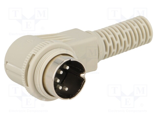 Plug; DIN; male; PIN: 5; Layout: 180°; angled 90°; for cable