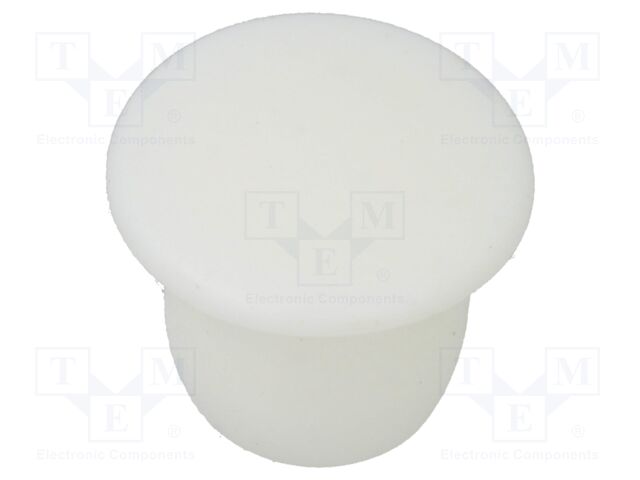Accessories: stopper; H: 8mm; push-in; Flange dia: 12mm; white; LDPE
