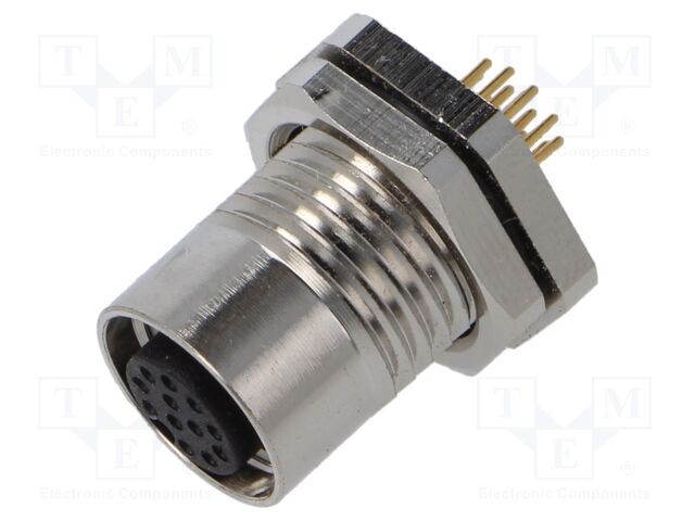 Connector: M12; socket; male; straight; PIN: 12; 30V; 1.5A; IP67