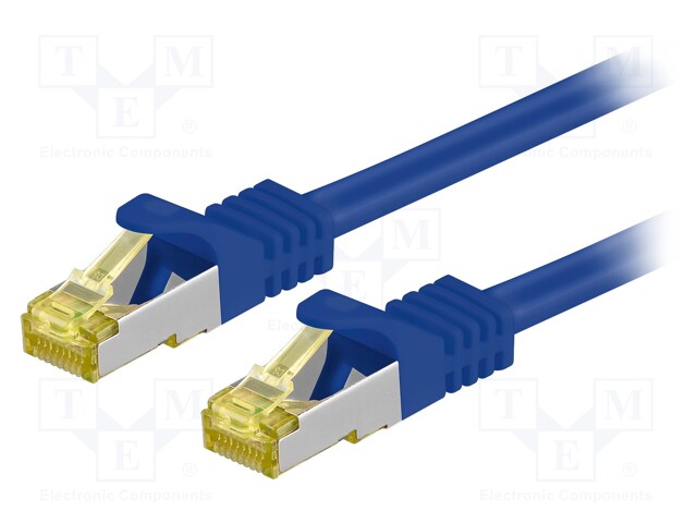 Patch cord; S/FTP; 6a; stranded; Cu; LSZH; blue; 7.5m; 26AWG