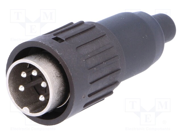 Plug; DIN; male; PIN: 5; Layout: 240°; straight; for cable; soldering