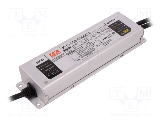 Power supply: switched-mode; LED; 150W; 150÷300VDC; 500mA; IP67