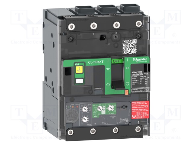 Power breaker; Inom: 50A; IP40; -25÷70°C; Short circuit cap: 50kA