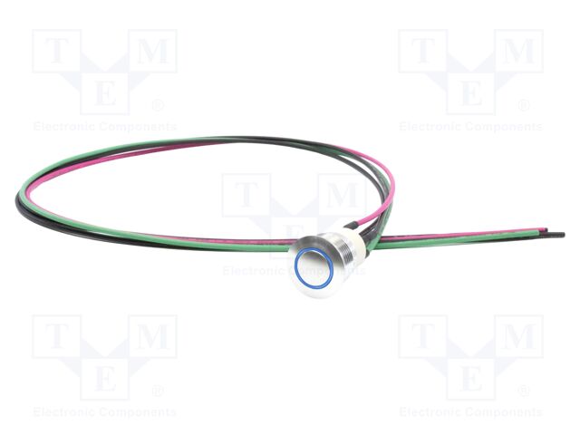 Switch: vandal resistant; SPST-NO; 2A/36VDC; IP67; OFF-(ON); blue