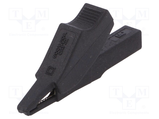 Crocodile clip; 10A; black; Plating: nickel plated; L: 58.5mm