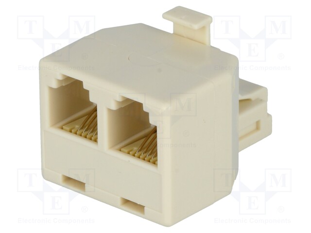 Splitter; Layout: 6p4c; RJ11 socket x2,RJ11 plug