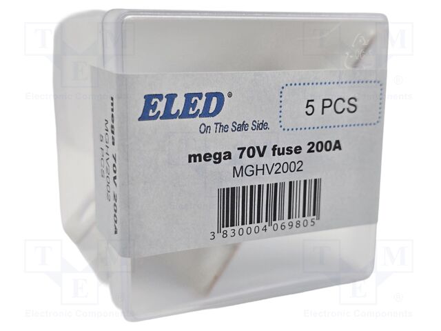 Fuse: fuse; 200A; 70VDC; automotive; 68mm; M8 screw; 68x16x10.5mm