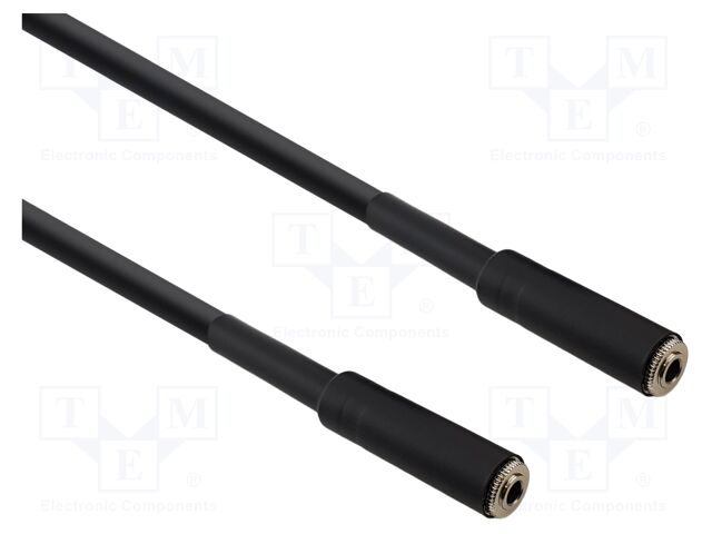 Cable; Jack 3.5mm socket,both sides; 1.5m; black; Øcable: 6mm