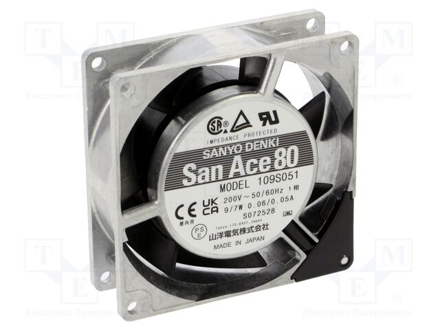 Fan: AC; axial; 80x80x25mm; 37.8m3/h; 30dBA; ball bearing; 2650rpm