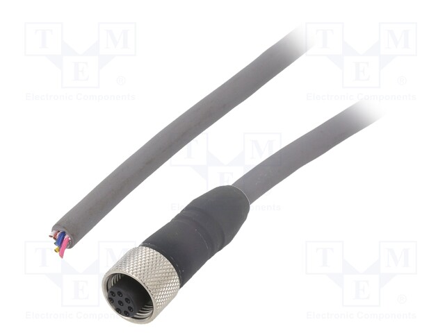 Connection lead; M12; PIN: 8; straight; 10m; plug; 36VAC; 2.2A; IP67