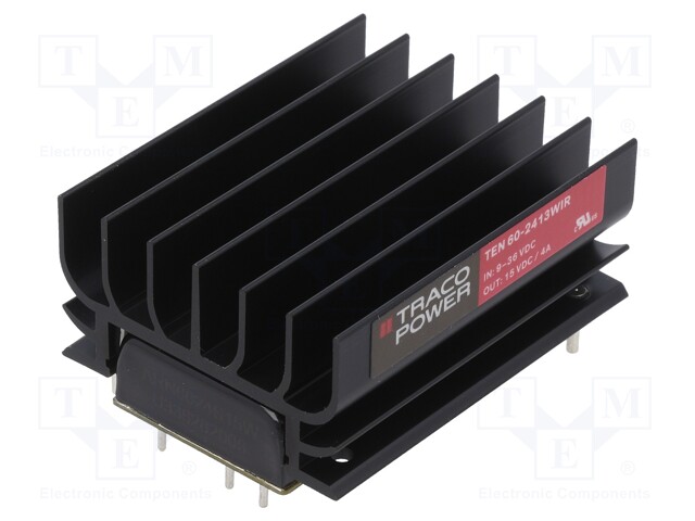 Converter: DC/DC; 60W; Uin: 18÷36V; 15VDC; Iout: 4000mA; 2"x1"; 66.9g
