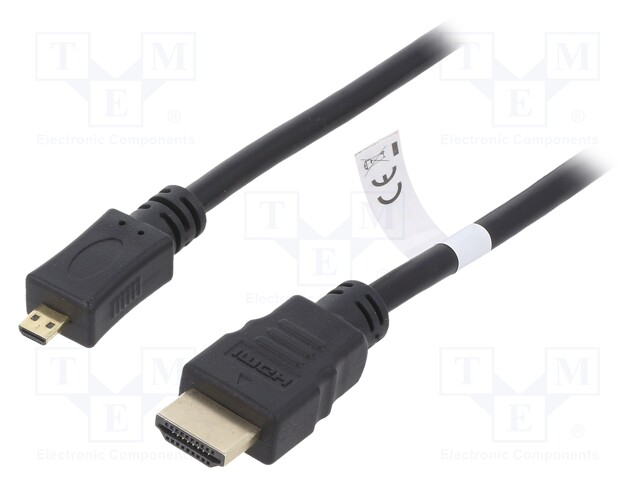 Cable; Ethernet,HDMI 2.1; HDMI plug,both sides; 2m; black