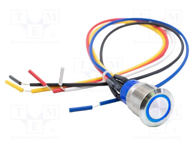 Switch: vandal resistant; SPDT; 3A/250VAC; IP67; ON-(ON); blue; 12V