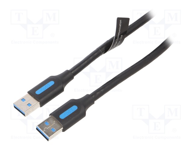 Cable; USB 3.0; USB 3.0 A plug,both sides; nickel plated; 3m