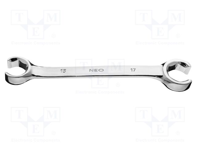 Wrench; flare nut wrench; 15mm,17mm; Chrom-vanadium steel