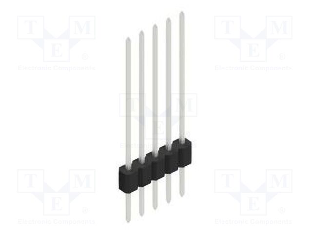 Connector: pin strips; pin header; male; PIN: 5; 1.27mm; THT; 1x5