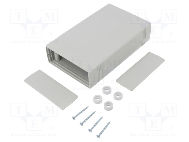 Enclosure: with panel; X: 92mm; Y: 147mm; Z: 36mm; ABS; grey