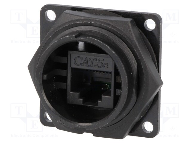 Socket; RJ45; DC; PIN: 8; Cat: 5e; Layout: 8p8c; Locking: bayonet; IDC
