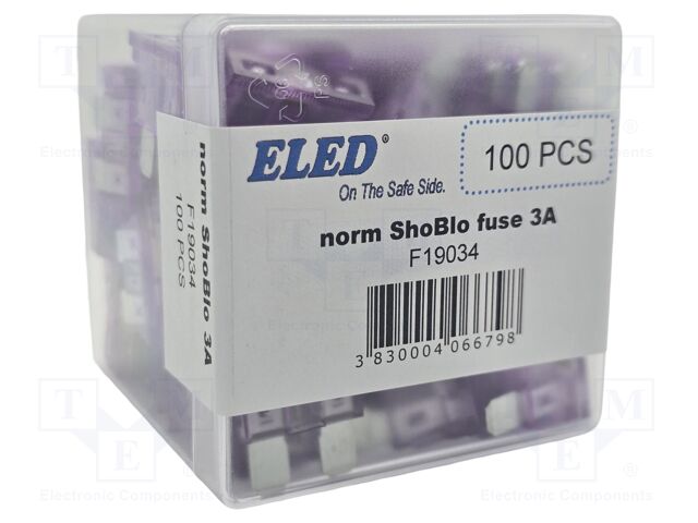 Fuse: fuse; 3A; 32VDC; automotive; 19.09mm; 19.09x5.12x18.87mm