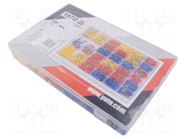 Kit: connectors; crimped; for cable; insulated; 600pcs.