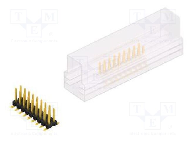 Connector: pin strips; pin header; male; PIN: 18; 2.54mm; SMT; 2x9