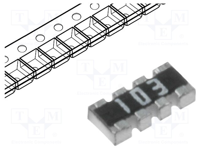 Resistor network: Y; 330Ω; SMD; 0804; No.of resistors: 4; 63mW; ±5%