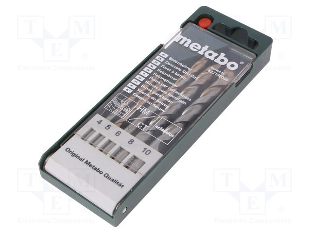 Tool accessories: drill set; Application: concrete; Pcs: 5