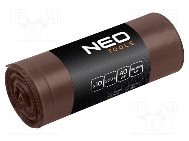 Trash bags; brown; 200l; 10pcs.