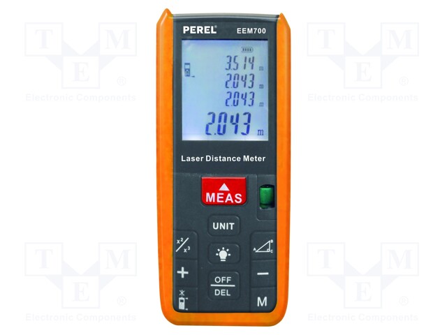 Distance meter; LCD; 0,05÷60m; Meas.accur: ±1,5mm; IP54; Unit: ft,m