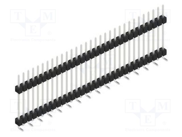 Connector: pin strips; pin header; male; PIN: 31; 2.54mm; SMT; 1x31