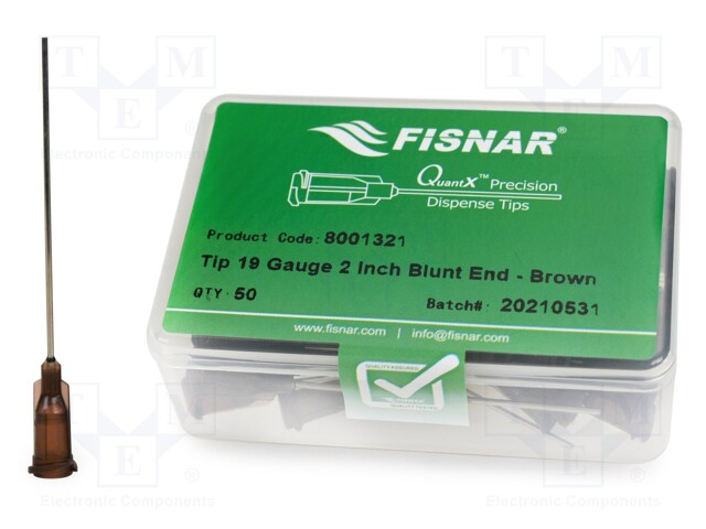 Needle: steel; 2"; Size: 19; straight; 700um; Mounting: Luer Lock