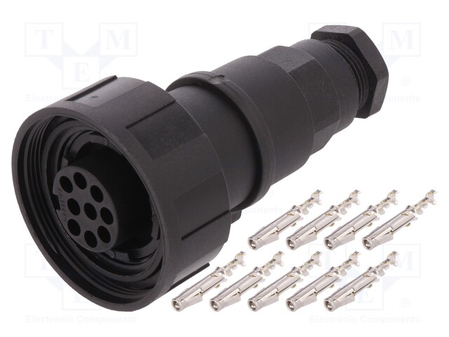 Connector: circular; plug; female; PIN: 9; Buccaneer Standard; IP68