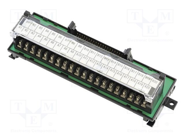 To PLC module; 50pin MIL connector; Connection: screw terminals