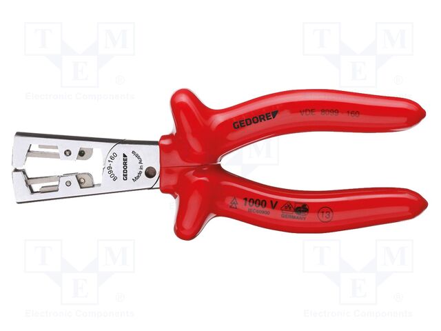 Pliers; insulated; 160mm; steel; Plating: chromium
