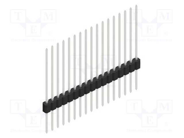 Connector: pin strips; pin header; male; PIN: 17; 1.27mm; THT; 1x17